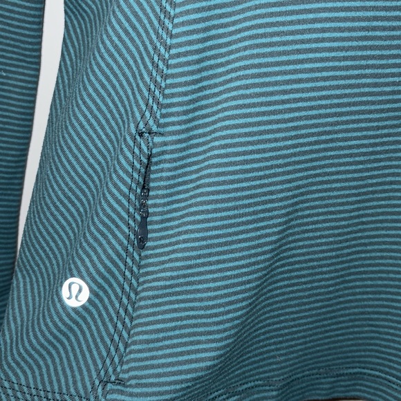 Lululemon Kanto Catch Me Long Sleeve Mini Pop Stripe Top Size 4 Teal/Dark Fuel - Picture 11 of 15